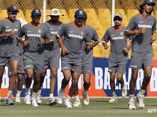 Indian team practice at Green Park